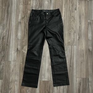 Black Genuine Leather Pants